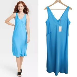 A New Day Satin Like Midi Slip Dress